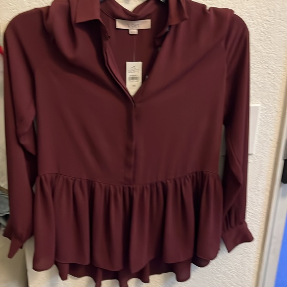 LOFT XS Burgundy blouse - Picture 4 of 5
